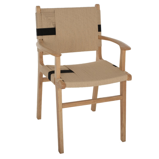 ARMCHAIR BAND RUBBERWOOD AND ROPE 62,5x60x88Hcm.HM9324.01 image 1