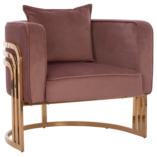 TIANA ARMCHAIR WITH GOLD METAL FRAME AND LOW BACK HM8738.02 image 1