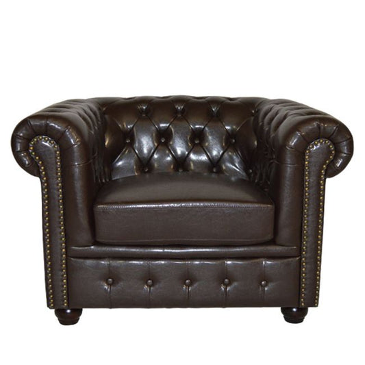 Armchair T.Chesterfield POLINA HM3011.01 PU Dark Brown 110x90x73Hcm image 1
