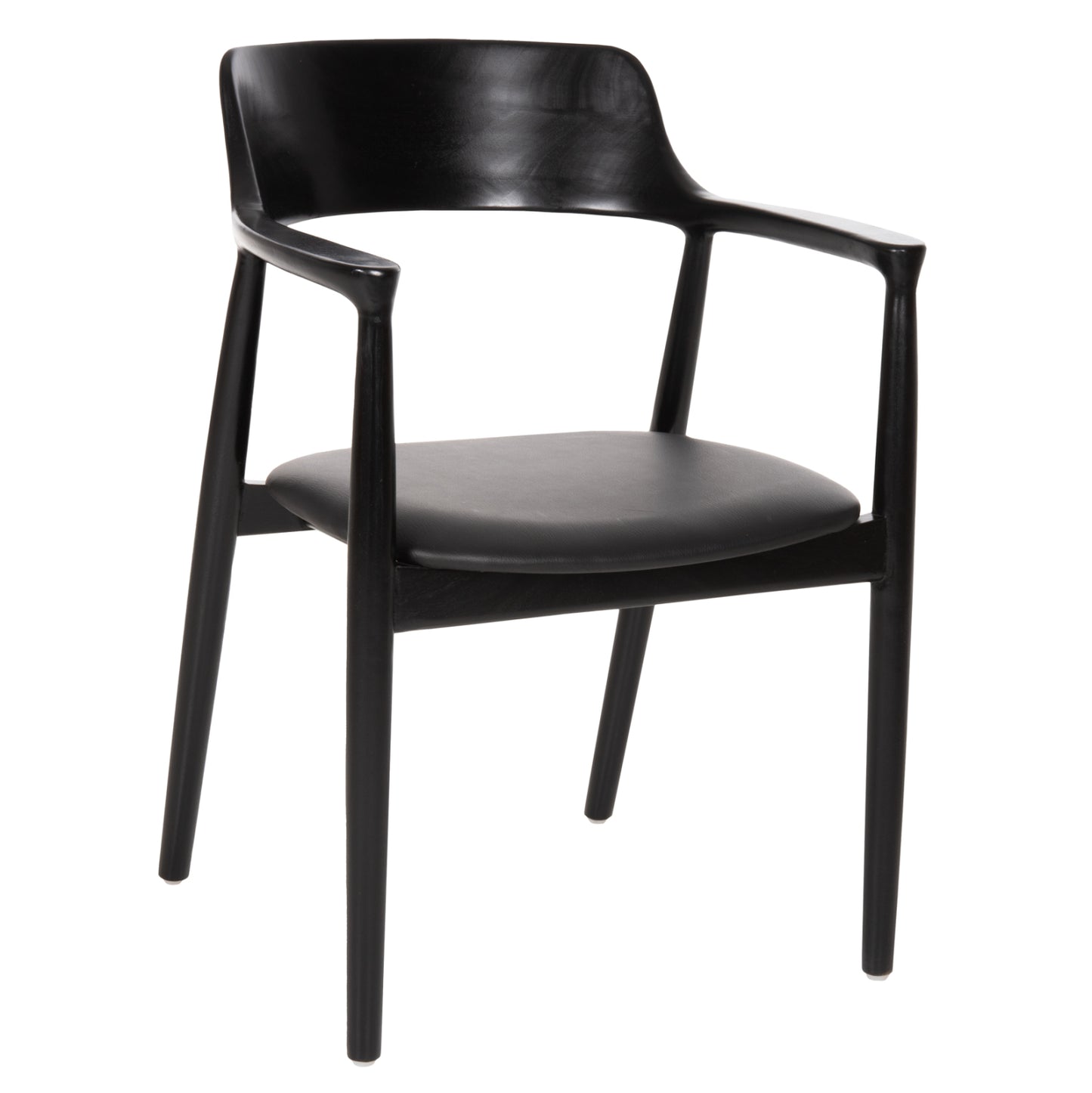 DINING ARMCHAIR KINGSLEY HM9634.02 MAHOGANY WOOD-BLACK VINYL 58x53x80Hcm. image 1