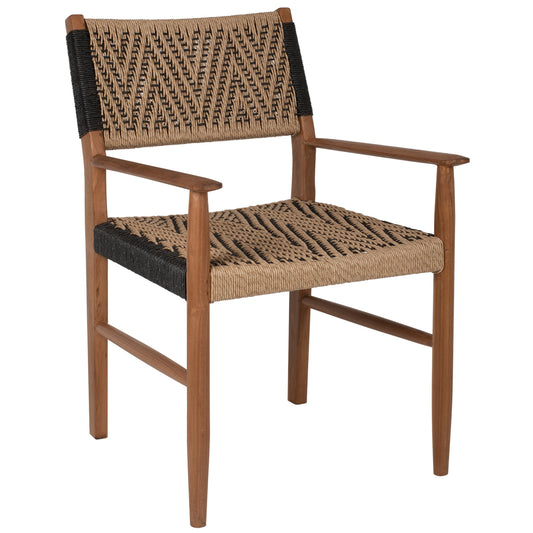 DINING ARMCHAIR TEAK WOOD SYNTHETIC ROPE 57x66x86Hcm.HM9383.01 image 1