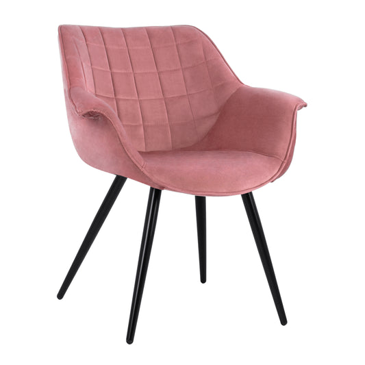 BENJAMIN VELVET ARMCHAIR DUSTY PINK WITH METAL LEGS HM8682.02 69x68x78 cm. image 1