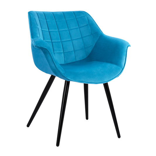 Armchair Benjamin from turquoise velvet with metallic legs HM8682.09 69x68x78 cm. image 1