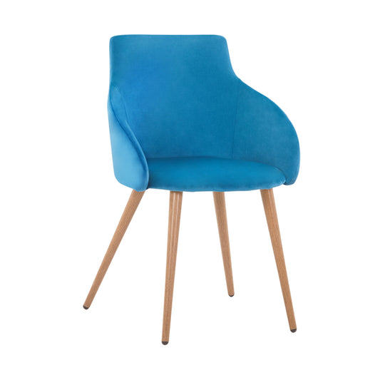 Armchair Ivy Velvet in Sky Blue color and metallic legs HM8546.09 55x55x80cm image 1