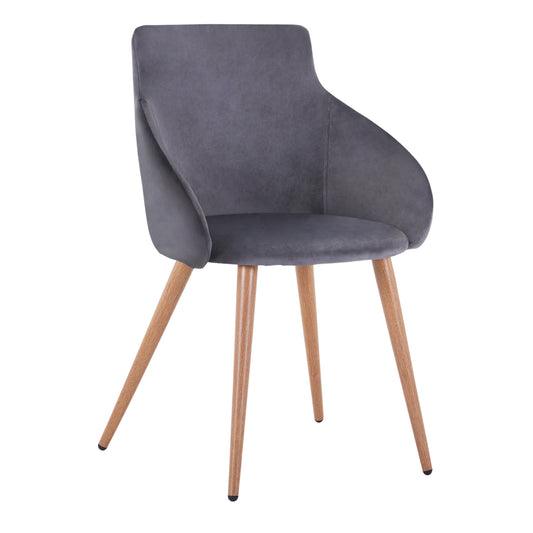 Armchair Ivy Velvet Grey and metallic legs HM8546.01 55x55x80 cm image 1