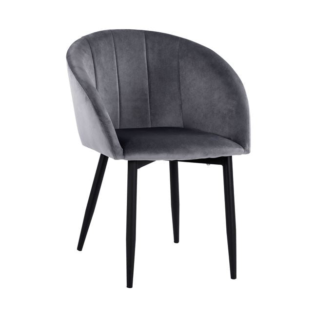 Armchair Bessie HM8699.01 Velvet Grey with metallic frame 60x62x80 cm. image 1
