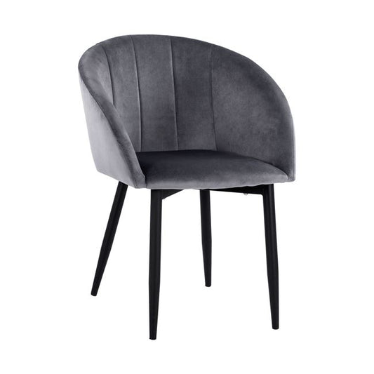Armchair Bessie HM8699.01 Velvet Grey with metallic frame 60x62x80 cm. image 1