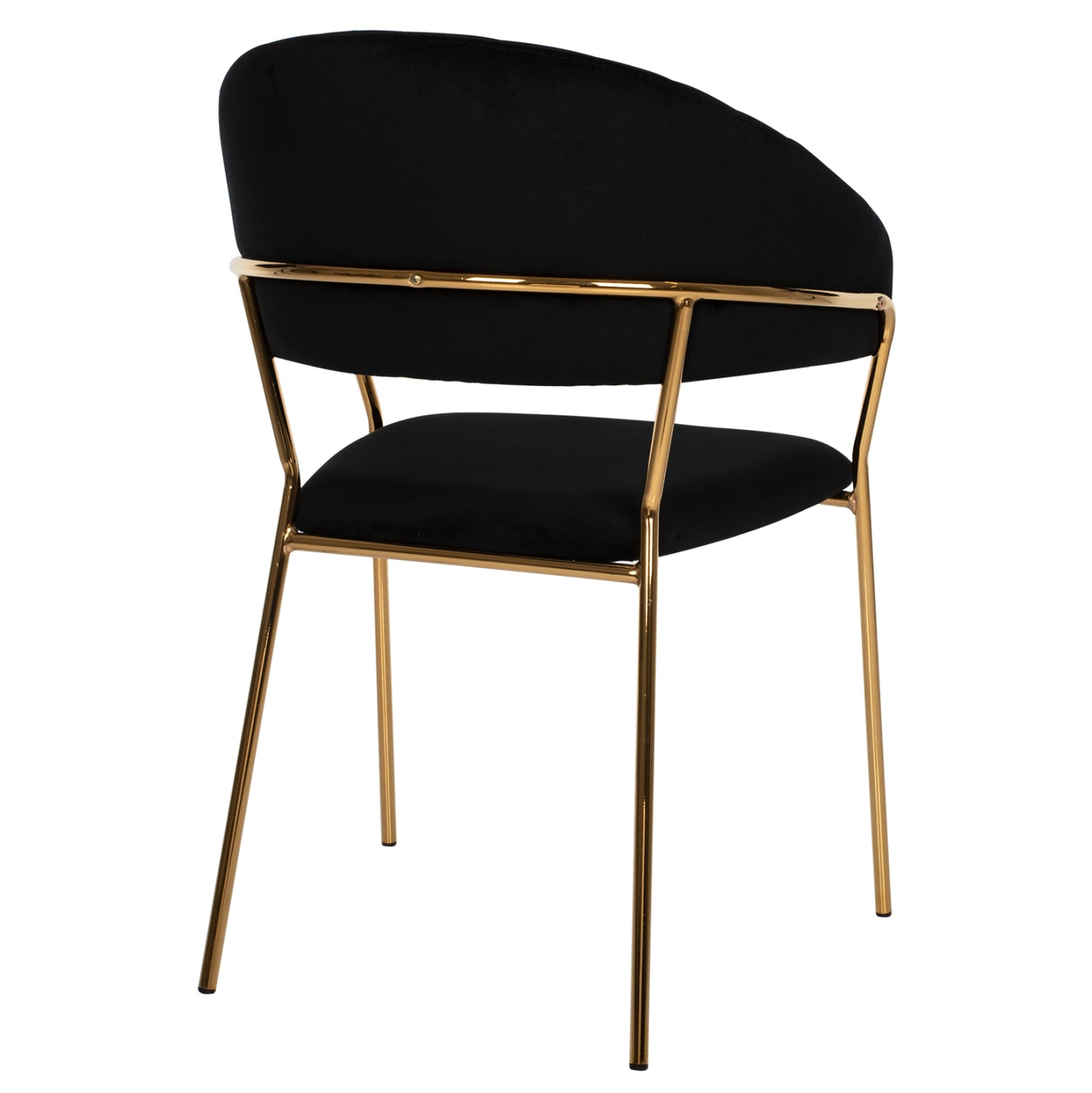 Кресло ТЕОДОР - Черен Плюш и Златна Рамка 55Χ50Χ82Hcm