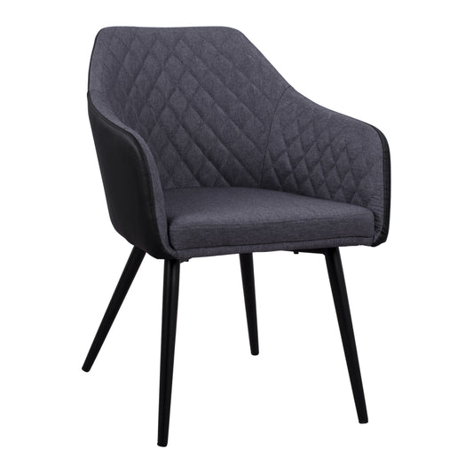Armchair Charles HM8522.01 with fabric Dark Grey PU Black 57x63x83 cm image 1