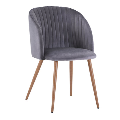 Armchair Leah with velvet grey and metallice legs HM8543.01 51x58x80 cm image 1