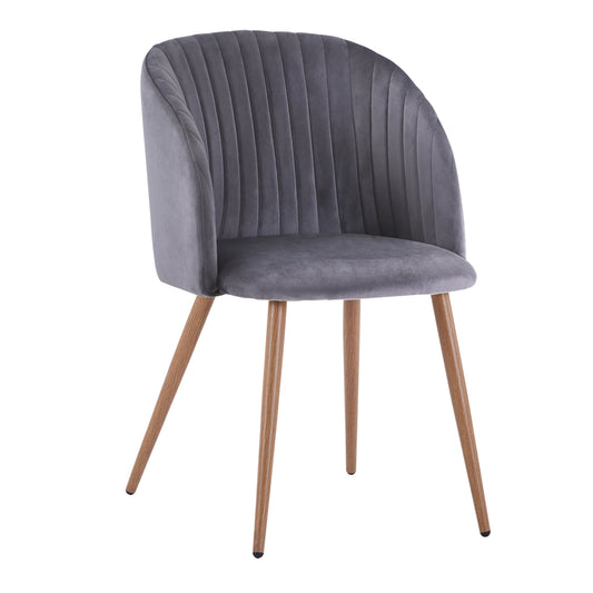 Armchair Leah with velvet grey and metallice legs HM8543.01 51x58x80 cm image 1