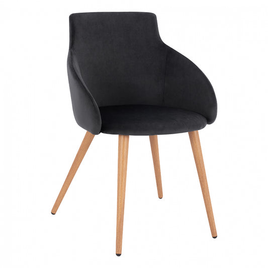 Armchair Ivy Velvet Black with metallic legs HM8546.04 53x55x79cm image 1