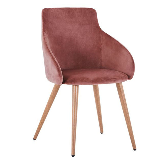 ARMCHAIR IVY VELVET DUSTY PINK AND METAL LEGS HM8546.02 55x55x80Y cm. image 1