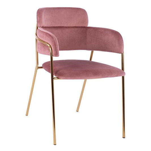 ARMCHAIR KELSO HM8521.02 VELVET DUSTY PINK & GOLD PLATED LEGS 52,5x52x80Υ cm. image 1