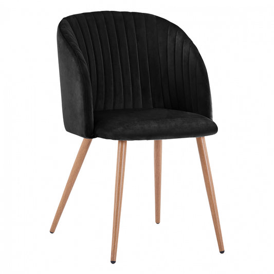 Armchair Leah with Velvet Black and Metallic Legs HM8543.04 53x57x81 cm. image 1
