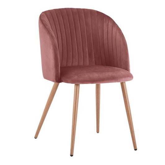 VELVET ARMCHAIR LEAH IN DUSTY PINK WITH METALLIC LEGS s HM8543.02 51x58x80 cm image 1