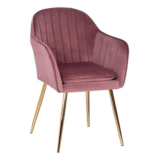 VELVET ARMCHAIR SAWYER HM8523.02 IN DUSTY PINK WITH GOLDEN LEGS 55x60x83 cm image 1