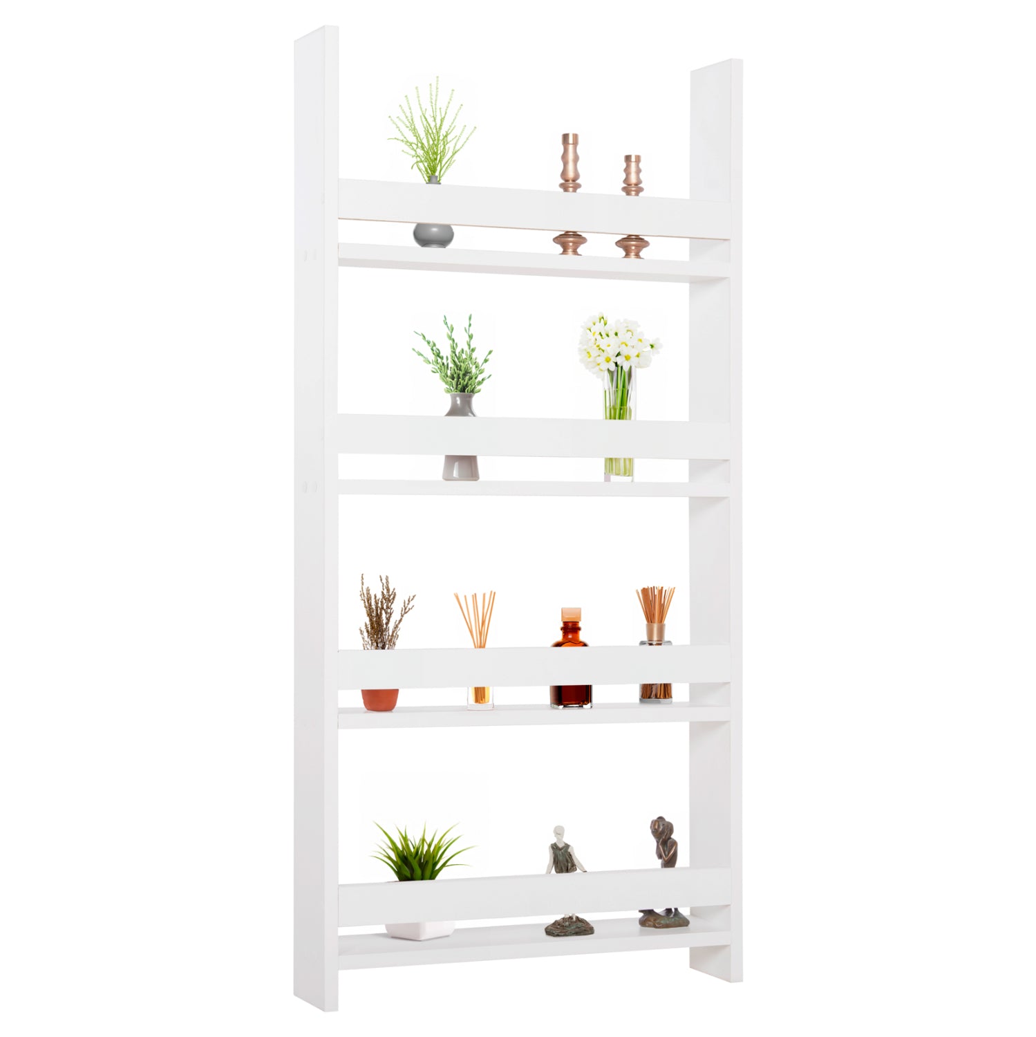 WALL SHELVES SANI HM18224.01 MELAMINE IN WHITE 60x10x120Hcm. (4 SHELVES) image 1
