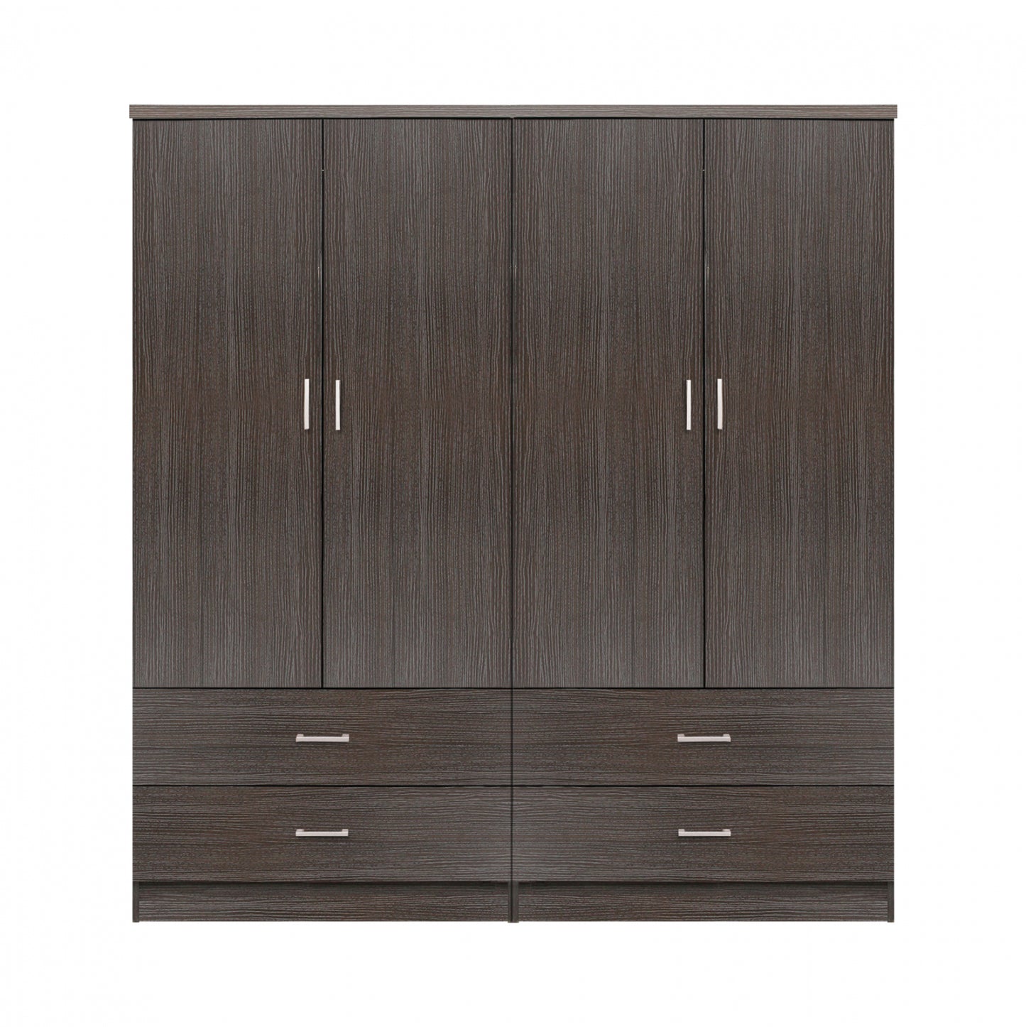 Set 2 pieces Wardrobe 4 leaf with 2 drawers Zebrano 160x42x181 HM11349.01 image 1