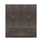 Set 2 pieces Wardrobe 4 leaf with 2 drawers Zebrano 160x42x181 HM11349.01 image 1