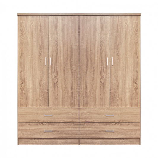 Set 2 pieces Wardorbe 4 leaf with 4 drawers Sonama 160x42x181 HM11349.02 image 1