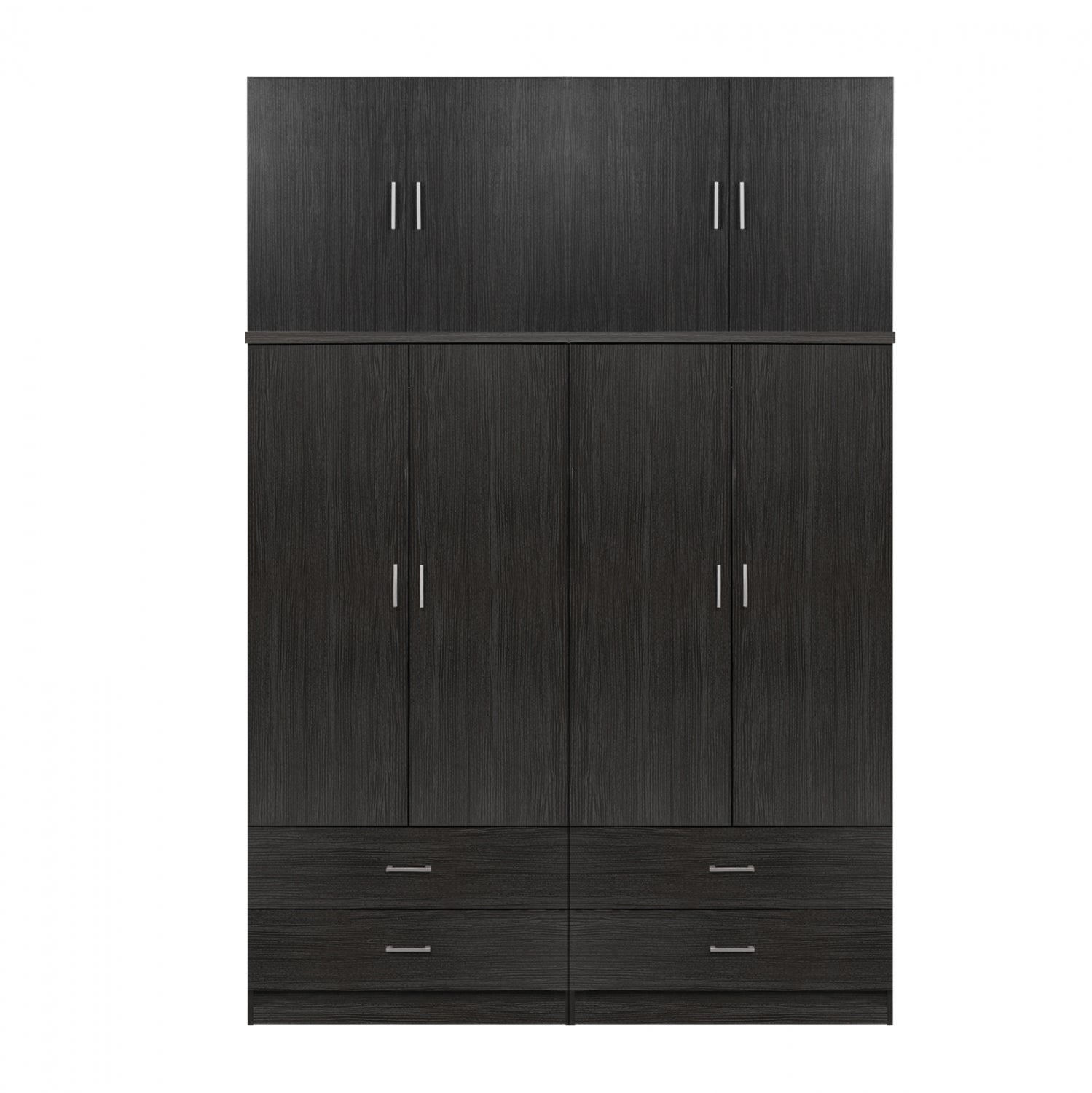 Set 2 pieces Wardrobe 4 leaf with loft Zebrano 160x42x241 HM11352.01 image 1