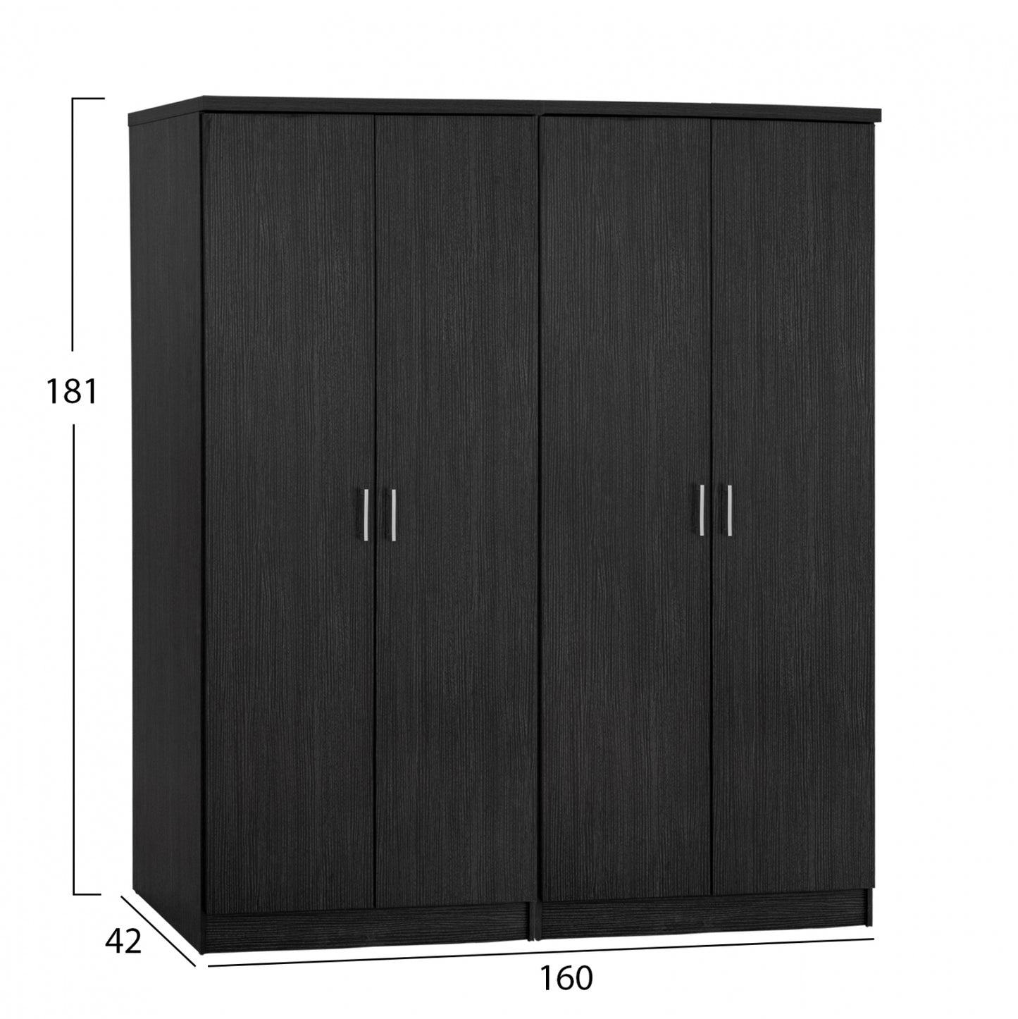 Комплект 2 броя шкаф 4 врати Зебрано 160x42x181