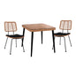 Set 3 pieces Allegra wicker with Table 80x80x78 cm Beige & Black Color HM10485 image 1