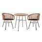 Set 3 pieces Allegra Wicker and Table '70x74 Beige & Black Color HM10474 image 1