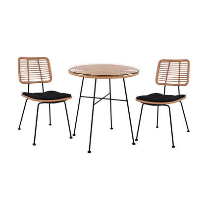 Set 3 pieces Allegra Wicker '70x74cm Beige & Black HM10478 image 1