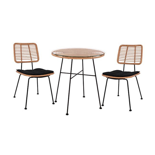 Set 3 pieces Allegra Wicker '70x74cm Beige & Black HM10478 image 1