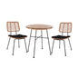 Set 3 pieces Allegra Wicker '70x74cm Beige & Black HM10478 image 1