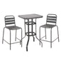 OUTDOOR LOUNGE SET 3PCS LAURA HM21054.01 GREY METAL & ALUMINUM image 1