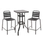 OUTDOOR LOUNGE SET 3PCS LAURA HM21054.03 BLACK METAL & ALUMINUM image 1