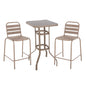 OUTDOOR LOUNGE SET 3PCS LAURA HM21054.04 CHAMPAGNE-COLORED METAL & ALUMINUM image 1