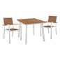Set 3 Pieces with Table 80x80x73 & Armchairs Aluminum in White Color HM10537.01 image 1