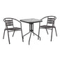 Set 3 pieces with Table Figo 60x60x72 & Armchairs Laura Grey Color HM10468 image 1