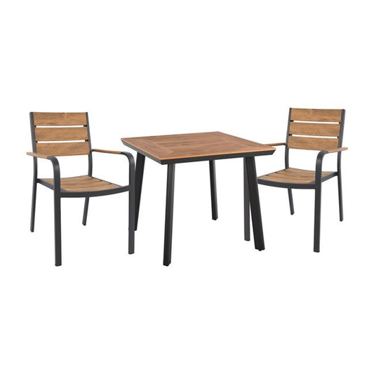 Set 3 pieces Table & Aluminum armchairs in grey color HM10537.02 image 1