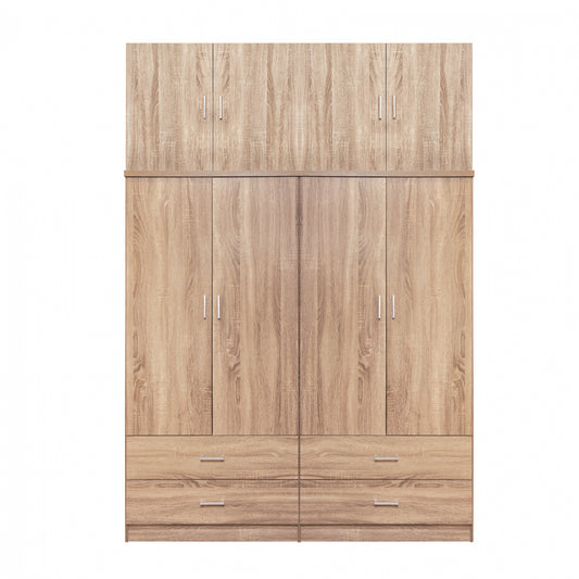 Set 4 pieces Wardrobe 4 pieces with loft and 4 drawers Sonama 160x42x241 HM11352.02 image 1