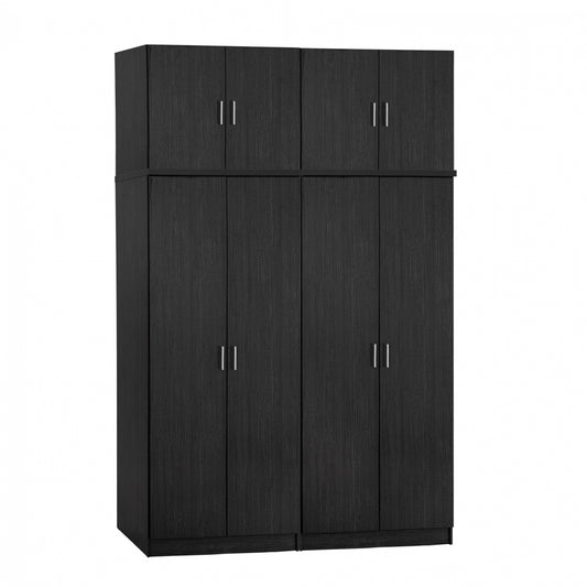 Set 4 pieces Wardrobe Four Leaf with loft Zebrano 160x42x241 HM11353.01 image 1