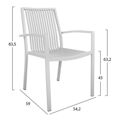 Set 5 pieces with Table 120x80x75.5 White HM10521