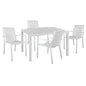 Set 5 pieces with Table 120x80x75.5 White HM10521 image 1