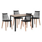 Set 5 pieces Table sonama with black legs & Vanessa black chairs HM11002.02 110x70x76 cm image 1