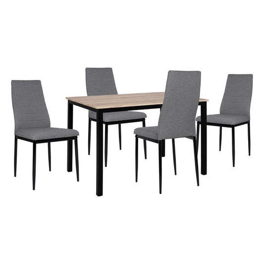 Set 5 peices Table Sonama with black legs and & metallic chairs Lady HM11009 110x70x76 cm image 1