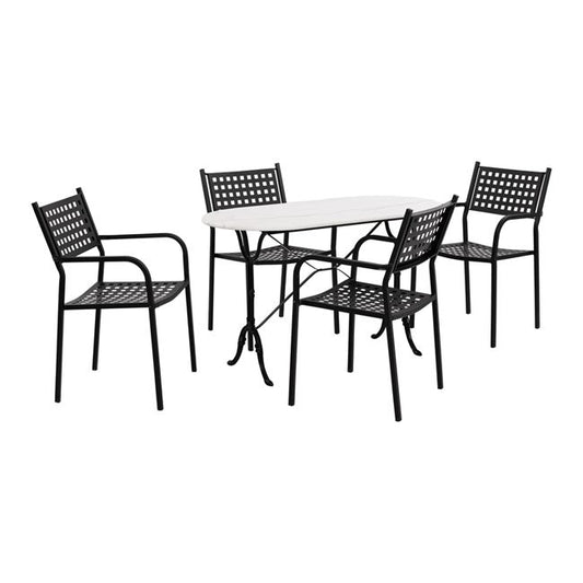Set 5 pieces Outdoor Space HM10385 with marble table image 1