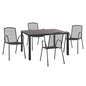 Set 5 pieces with Table 140x80x75.5 aluminum & Metallic chairs Grey color HM10533 image 1
