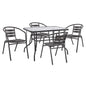 Set 5 pieces with Table Adam 110x60x71cm & Armchairs Laura Gey color HM10472 image 1
