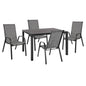 DINING SET 5PCS HM10525-ALUMINUM TABLE IN DARK GREY 120Χ80Χ75.5H & 4 CHAIRS IN GREY image 1