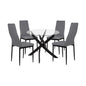Set 5 pieces Table black & chairs lady grey metallic legs HM11071 42,5x53x95 cm image 1