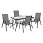OUTDOOR DINING SET 5PCS HM10565.01 TABLE 120X70X71H & 4 ARMCHAIRS-GREY METAL image 1